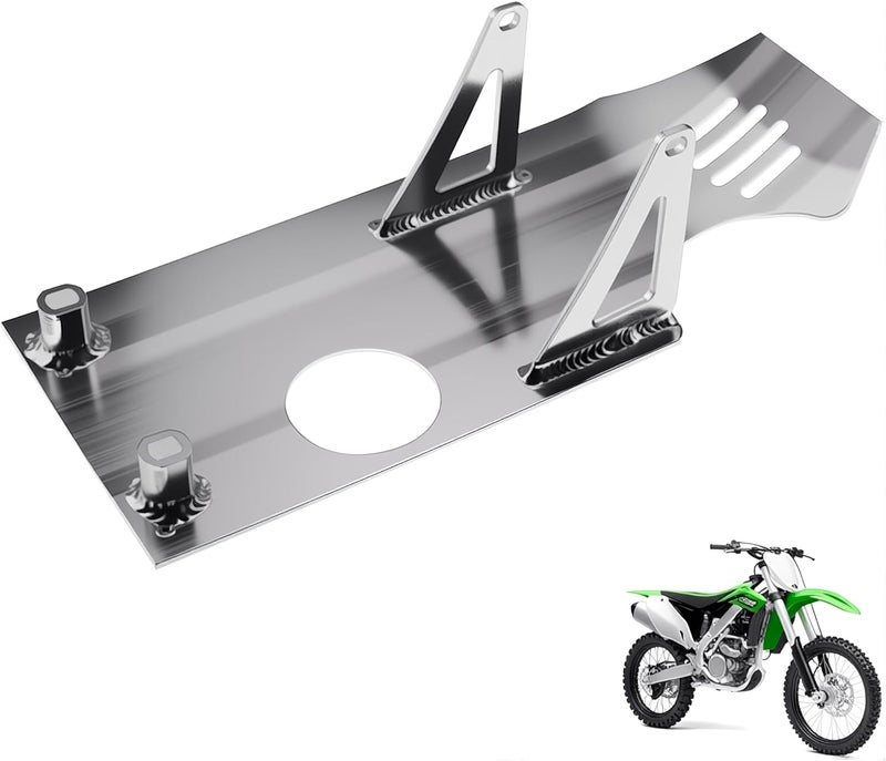 New Olym Aluminum Foot Start Engine Skid Plate for XR50 XR70 Lifan YX SSR110 125 Thumpstar Coolster Apollo Kymco GMX NXD Demonx TaoTaoDB17 50cc 70cc 90cc 110cc 125cc 140cc 150cc Pit Dirt Bike Silver - Image 1